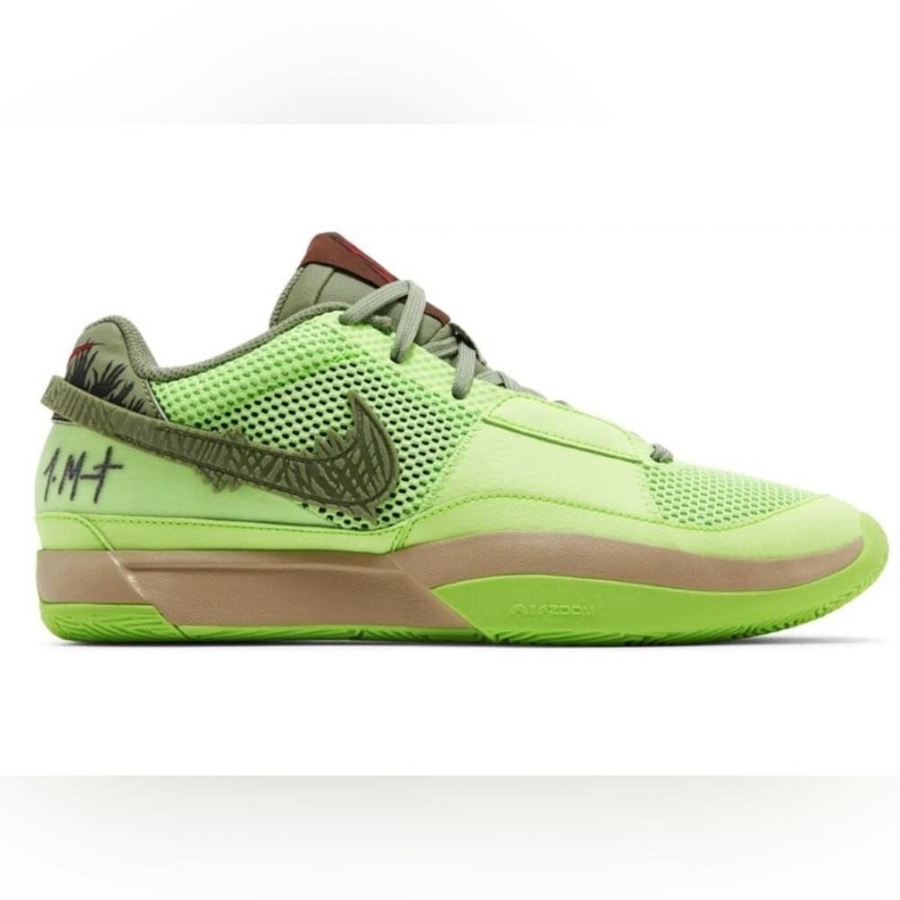 NIKE JA MORANT JA 1 ZOMBIE  LIME BLAST/OIL GREEN BLACK HEMP